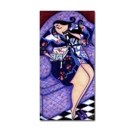 Trademark Fine Art Wyanne 'Big Diva In Kimono With Kitty' Canvas Art, 10x19 ALI8121-C1019GG